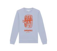 Watapparel Sweat-shirt 'Sardines Portugal' bleu clair / orange, Taille S