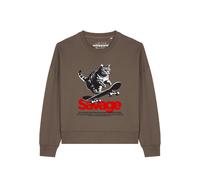 Watapparel Sweat-shirt 'Savage Cat ' marron / rouge / noir / blanc, Taille XL