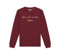 Watapparel Sweat-shirt ' Spread Love not Hate ' mélange de couleurs / bourgogne, Taille S