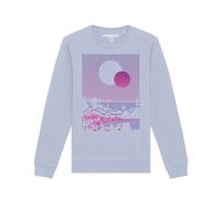 Watapparel Sweat-shirt ' Sun and Moon Skyline ' bleu clair / mélange de couleurs, Taille L