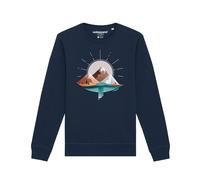 Watapparel Sweat-shirt 'Sunrise & Lake' bleu marine / bleu foncé / mélange de couleurs, Taille XS