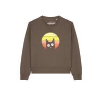 Watapparel Sweat-shirt 'Sunset Cat ' marron / mélange de couleurs, Taille XL