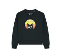 Watapparel Sweat-shirt 'Sunset Cat ' mélange de couleurs / noir, Taille S