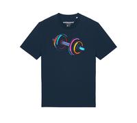 Watapparel T-Shirt '80s Hantel' bleu foncé / mélange de couleurs, Taille XL