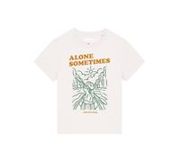 Watapparel T-shirt 'Alone sometimes but its okay' vert foncé / mandarine / blanc, Taille M