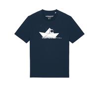 Watapparel T-Shirt 'Astronaut in paper boat' bleu marine / anthracite / gris foncé / blanc, Taille 4XL
