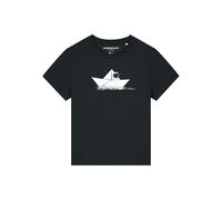 Watapparel T-shirt 'Astronaut in paper boat' noir / blanc, Taille M