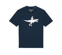 Watapparel T-Shirt ' Astronaut on T-Rex ' bleu foncé / noir / blanc, Taille XXXL