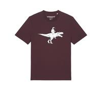 Watapparel T-Shirt ' Astronaut on T-Rex ' rouge foncé / noir / blanc, Taille L