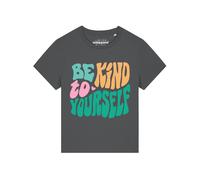Watapparel T-shirt 'Be kind to yourself ' anthracite / vert / orange / rose, Taille M