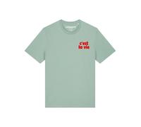 Watapparel T-Shirt 'Cest La Vie' menthe / rouge, Taille M