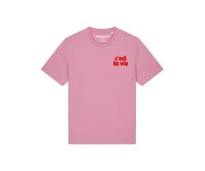 Watapparel T-Shirt 'Cest La Vie' rose / rouge vif, Taille XXXL