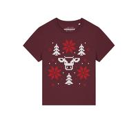 Watapparel T-shirt 'Christmas with love' bordeaux / blanc, Taille S