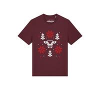Watapparel T-Shirt 'Christmas With Love' bordeaux / blanc, Taille XL