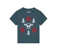 Watapparel T-shirt 'Christmas With Love' pétrole / rouge / blanc, Taille M