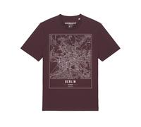 Watapparel T-Shirt ' City maps Berlin Landkarte ' mélange de couleurs / rouge foncé, Taille S