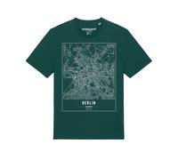 Watapparel T-Shirt ' City maps Berlin Landkarte ' vert foncé / blanc, Taille XS