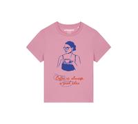 Watapparel T-shirt 'Coffee is a good idea' bleu / rose / rouge, Taille L