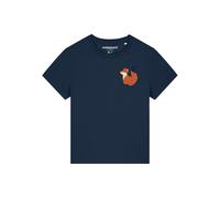 Watapparel T-shirt 'Cute Fox' beige / bleu marine / ocre / noir, Taille XS