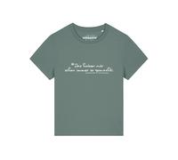 Watapparel T-shirt 'Das Haben Wir Schon Immer So Gemacht' vert / blanc, Taille M