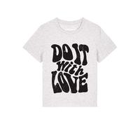 Watapparel T-shirt 'Do it with love' noir / blanc chiné, Taille XXL