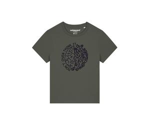 Watapparel T-shirt 'Don't Overthink It' olive / noir, Taille XS