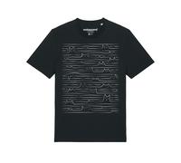 Watapparel T-Shirt ' Doodle Cats ' noir / blanc, Taille M