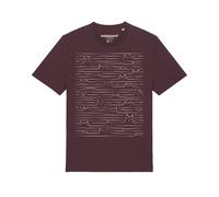 Watapparel T-Shirt ' Doodle Cats ' rouge foncé / blanc, Taille S