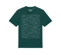 Watapparel T-Shirt 'Doodle Cats' vert foncé / blanc, Taille XS