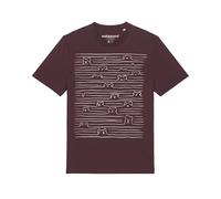 Watapparel T-Shirt 'Doodle Dogs' rouge foncé / blanc, Taille XL