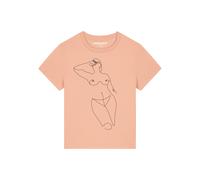 Watapparel T-shirt ' Eine Frau ' abricot / noir, Taille XS