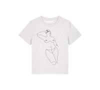Watapparel T-shirt 'Eine Frau' noir / blanc chiné, Taille M