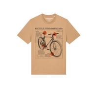 Watapparel T-Shirt 'Fahrrad Grundlagen' beige / orange foncé / noir, Taille XL