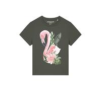 Watapparel T-shirt 'Flamingo mit Blumen' kaki / mélange de couleurs, Taille XXL