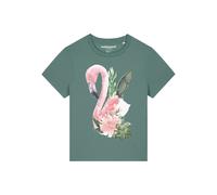 Watapparel T-shirt ' Flamingo mit Blumen ' vert / mélange de couleurs, Taille XS