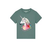 Watapparel T-shirt 'Flash, the unicorn' jaune / vert / rose / noir / blanc, Taille XL
