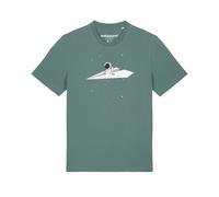 Watapparel T-Shirt 'Fly me to the moon' vert / blanc, Taille S
