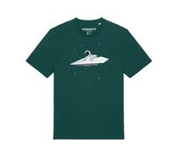Watapparel T-Shirt 'Fly me to the moon' vert foncé / blanc, Taille M
