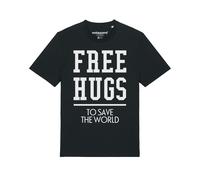 Watapparel T-Shirt ' Free hugs to save the world ' noir / blanc, Taille L