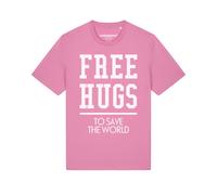 Watapparel T-Shirt ' Free hugs to save the world ' rose / blanc, Taille S