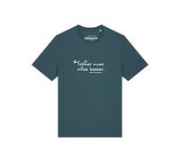 Watapparel T-Shirt 'Früher War Alles Besser' bleu cyan / blanc, Taille M
