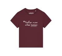 Watapparel T-shirt 'Früher War Alles Besser' bordeaux / blanc, Taille S