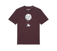 Watapparel T-Shirt 'Funny Spaceman' bordeaux / noir / blanc, Taille XL