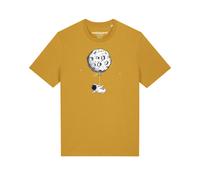 Watapparel T-Shirt 'Funny Spaceman' safran / noir / blanc, Taille L