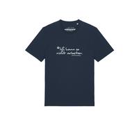 Watapparel T-Shirt 'Ich Kann So Nicht Arbeiten' bleu foncé / blanc, Taille S