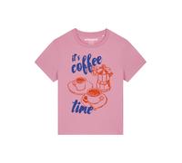 Watapparel T-shirt 'Its Coffee Time' bleu marine / rose / rouge, Taille XL