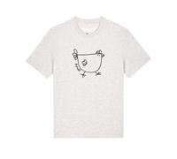 Watapparel T-Shirt ' Le poulet - das Huhn ' gris chiné / noir, Taille M