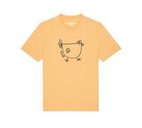 Watapparel T-Shirt 'Le poulet - das Huhn' jaune clair / noir, Taille XS