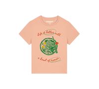 Watapparel T-shirt 'Life Is Better With Ramen' jaune foncé / vert / abricot / homard, Taille XS