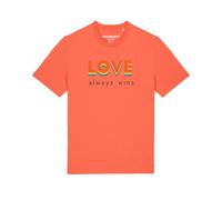 Watapparel T-Shirt 'Love always wins' bleu / jaune / orange / noir, Taille M